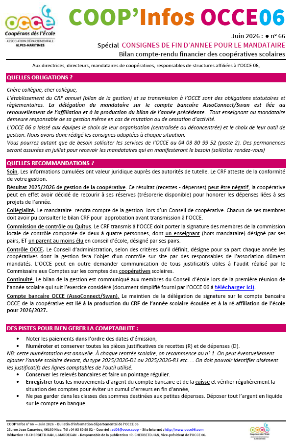 Coop Infos Bilans CRF